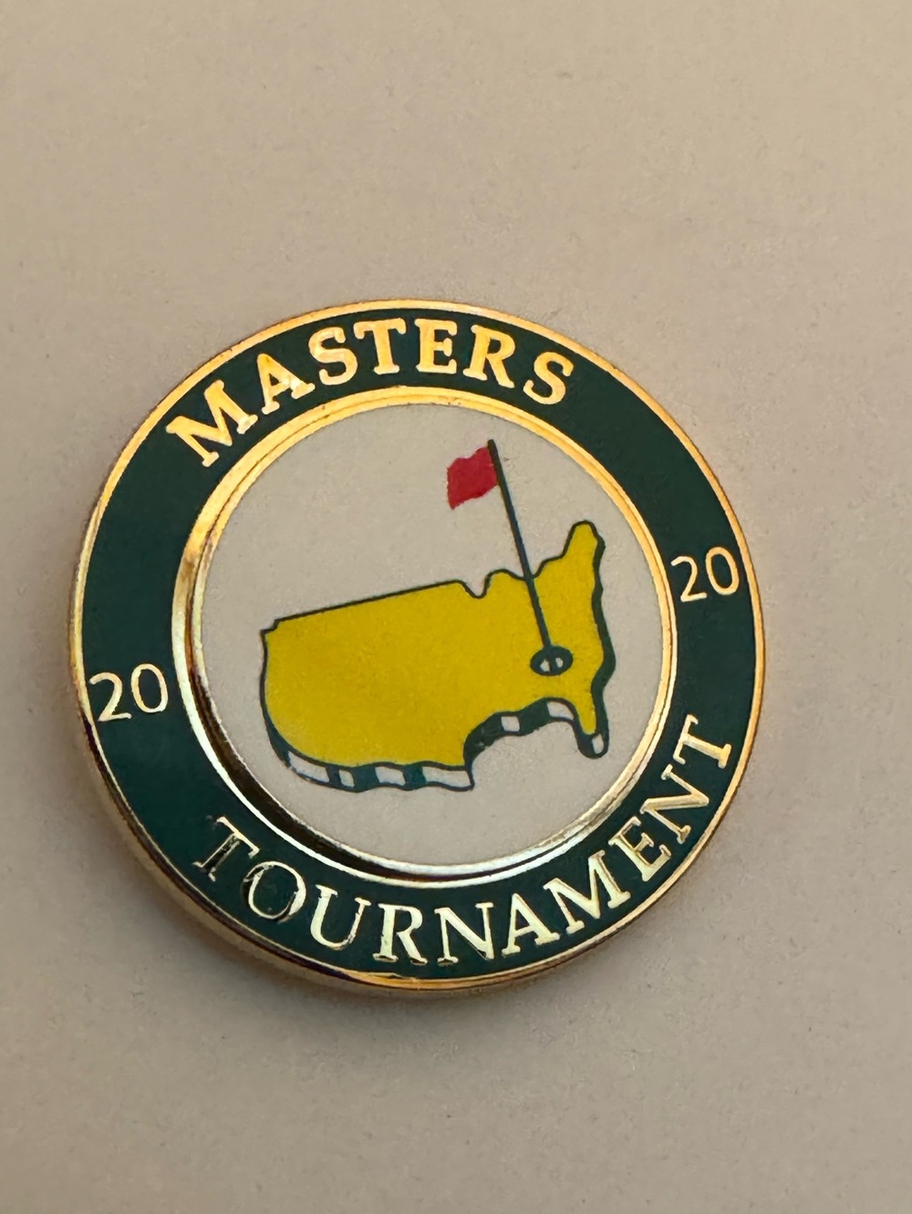 Masters Tournament Green and Yellow Collector Pin 2020